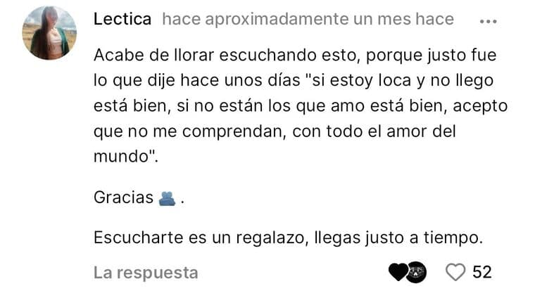 Lectica en la app: escucharte es un regalazo, llegas justo a tiempo.